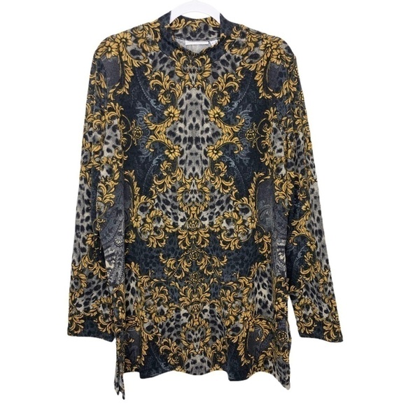 𝅺Susan Graver Damask Printed Sweater Tunic New NWOT - Picture 1 of 11